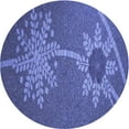 thumbnail image 1 of Ahgly Tapis Rond Lavable en Machine Intérieur Transitionnel Bleu Ardoise Clair, 6 Pieds Rond, 1 of 7