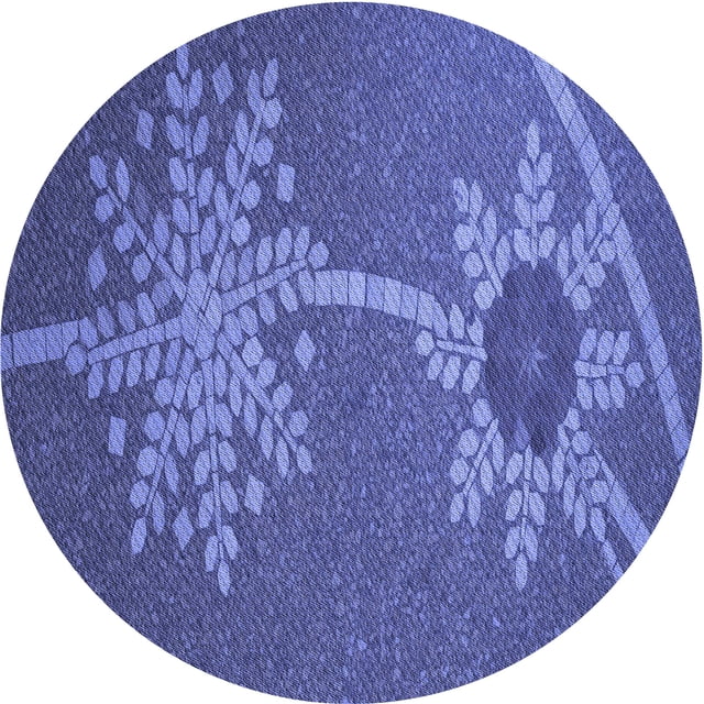 Ahgly Tapis Rond Lavable en Machine Intérieur Transitionnel Bleu Ardoise Clair, 6 Pieds Rond