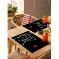 thumbnail image 4 of French Bulldog Placemats Set of 4 Red Love Heart Cute Dog Heat Insulation Washable Place Mats, Rustic Non-Slip Table Mats for Dining Table Party Kitchen Decor,13x19 Inch, 4 of 4