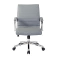 thumbnail image 2 of Executive Low Back Chair in Charcoal Faux Leather with Chrome Arms and Base K/D, 2 of 6