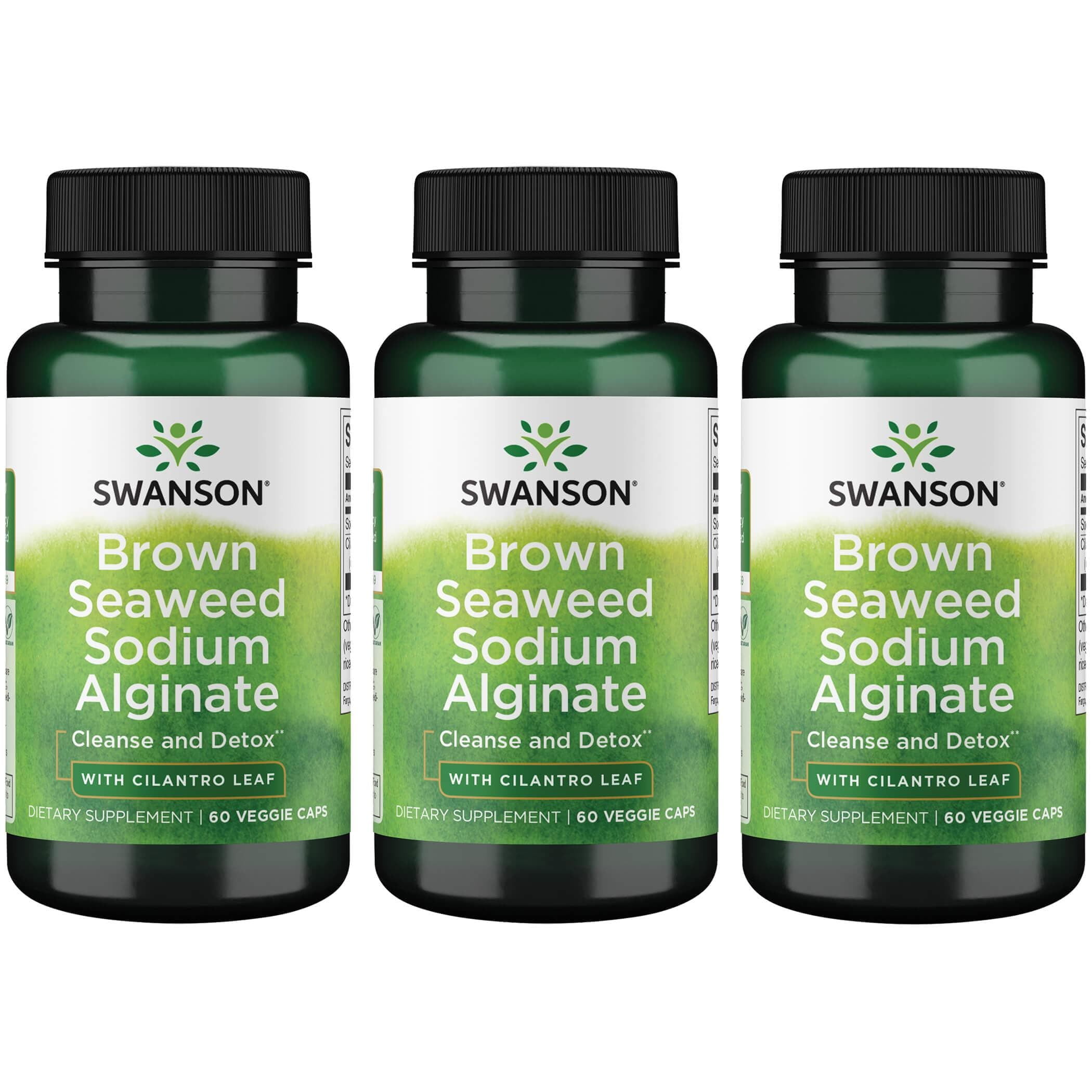 Swanson Brown Seaweed Sodium Alginate with Cilantro Leaf 60 Veg Caps 3