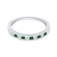 thumbnail image 3 of AFFY Wedding Band Ring for Women, 0.27CT Emerald and Natural Diamond 14K White Gold over Silver-4.5, 3 of 3
