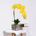 thumbnail image 4 of Flor artificial Matsuzay Orquídea decoración de jardín Baño plástico maceta Toque Arreglo falso amarillo HA084030-02, 4 of 6
