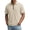 Beige, variant on hoksml Men's Soft Stretch Fabric Blend Waffle Knit Half Zip Collared Short Sleeve Shirt, Solid Casual Summer Golf Daily Top