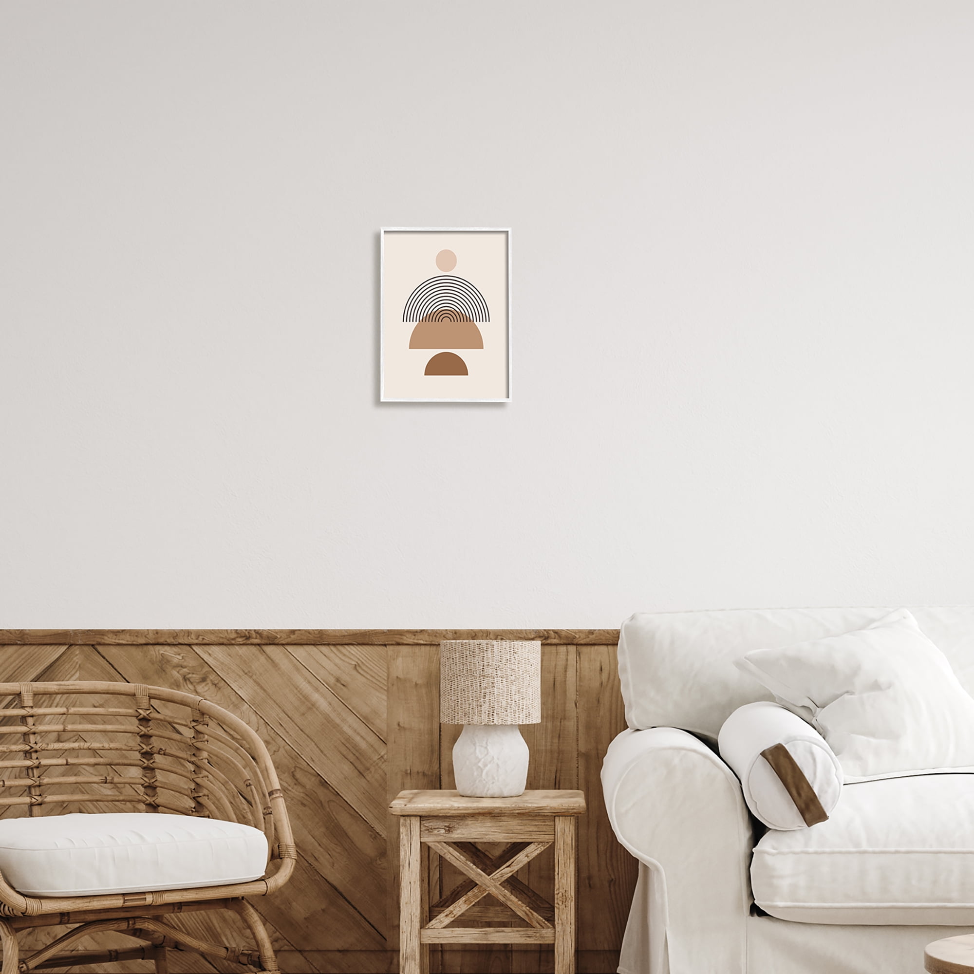Stupell Industries Boho Arch Shapes Abstract Painting White Framed Art Print Wall Art, 11 x 14