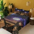 thumbnail image 2 of Ambesonne Moon Fitted & Top Sheet Set with Shams, Desert Night Nebula Stars, Caramel Purple, 2 of 5