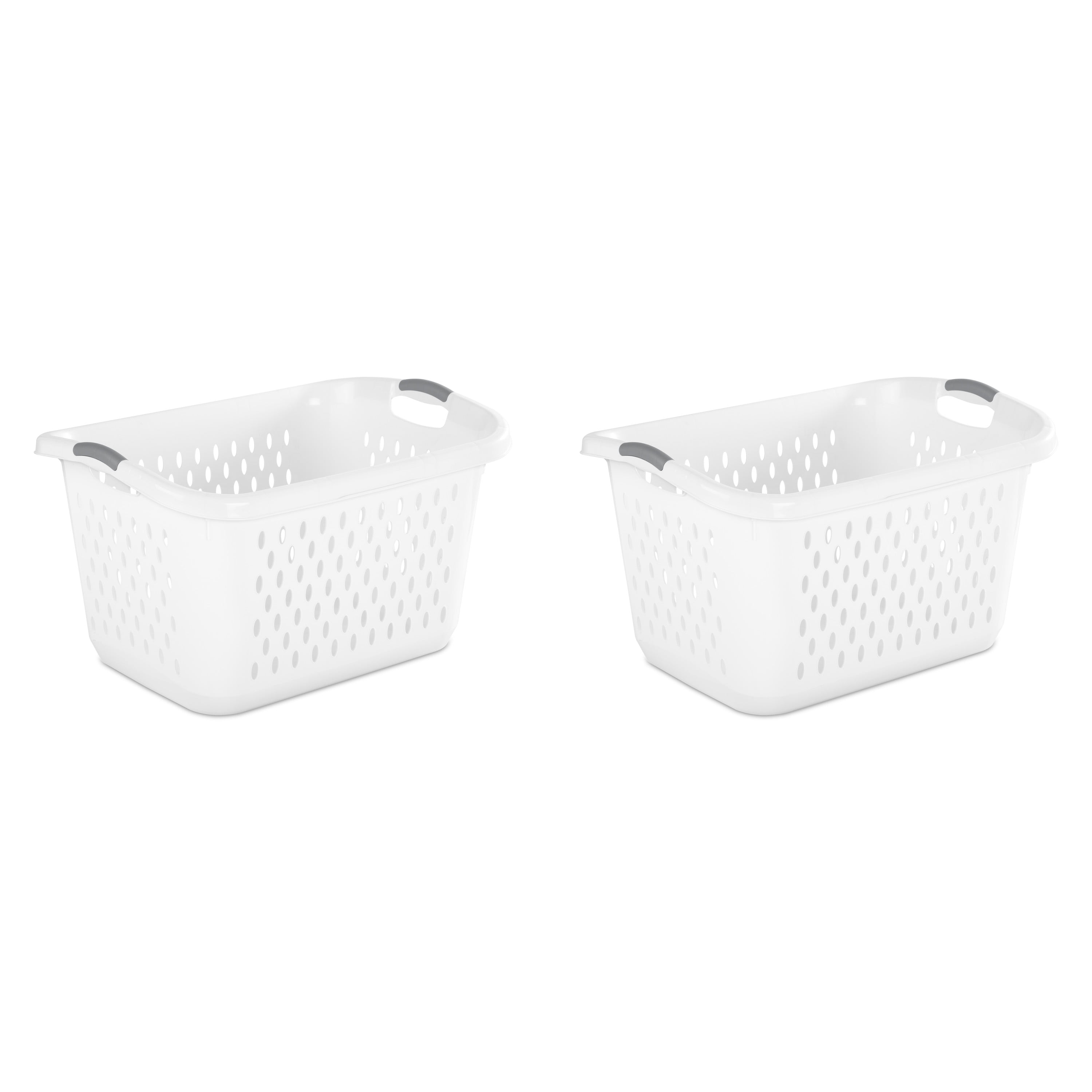 Storage Basket White Plastic Laundry Storage Organizer New 