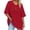 C-Red403, variant on DHFJKG Oversized T Shirt Women's Letter Print Short Sleeve Vintage V Neck Top Casual Loose Fit Basic Summer Tee Shirts Cozy Tops