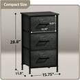 thumbnail image 6 of Sorbus Nightstand Dresser with 3 Faux Wood Drawers – Bedside Table Chest with Storage – Steel Frame, Wood Top & Easy Pull Fabric Bins – Bedroom, Living Room, Dorm Furniture, Gray Wood, 6 of 8