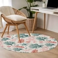 thumbnail image 4 of Round Area Rugs Collection 3 Ft, Sage Green Red Coral Non-Slip Residential Carpet, Coastal Nautical Summer Beach Indoor Crawling Mats Doormat Runner Rugs Play Mat for Bedroom, 4 of 8