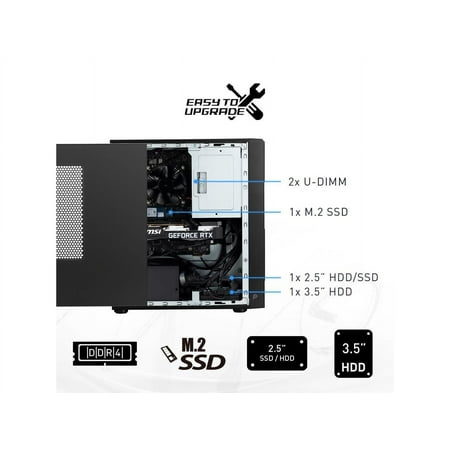 MSI - Pro DP180 Desktop - Intel Core i7-13700F - 32GB Memory - NVIDIA GeForce RTX 4060 VENTUS 2X BLACK with 8G - 2TB SSD - Black