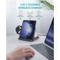 thumbnail image 2 of for Samsung Z Fold 6/5 Wireless Charger Station 3 in 1 Foldable Fast Charging Stand Dock for Galaxy Z Fold 4/, Z Flip 6/5/4/, S25/S24/S23/S22, Note20/10 Ultra, Watch 6/5/Pro/4/3, EarBuds, 2 of 6