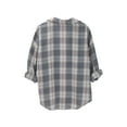 thumbnail image 4 of Plaid Shirts for Women, Yigetop Spring and Autumn Women's Checkered Shirt New Retro Style Loose Long Sleeved Shirt Coat Womens Work Tops Sky Blue M, 4 of 9