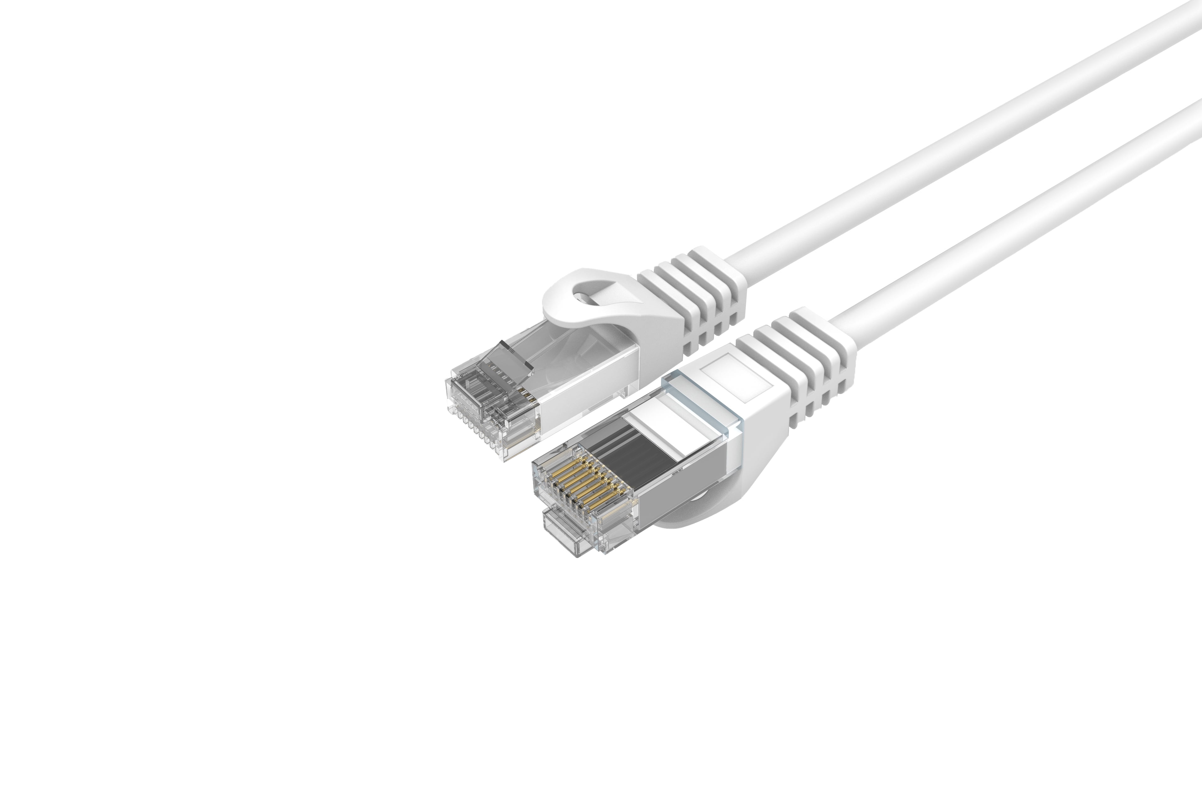 LOGICO Cat6 Slim Ethernet Patch Cable White 28 AWG 2FT (50 Pack)
