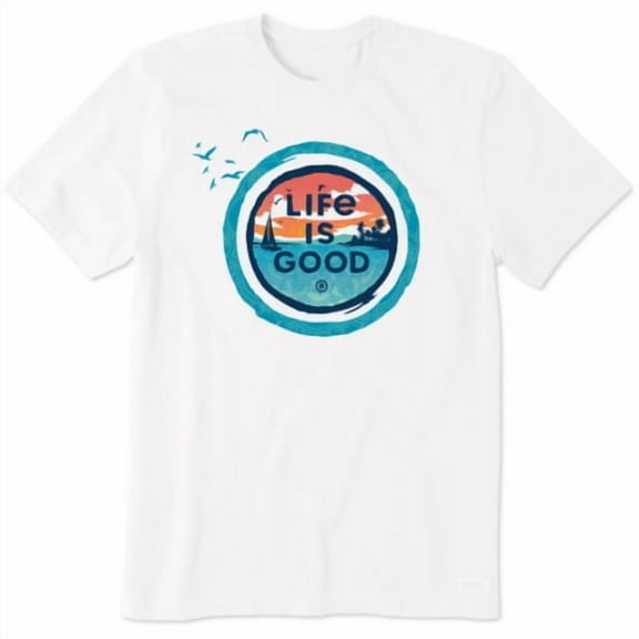Life Is Good Men's Ocean Coin Crusher Short Sleeve Tee White Small