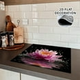 thumbnail image 4 of Lotus Stove Cover, Black Non Slip Kitchen Electric Stove Pad Washable 20x28inch, Heat Resist Gas Range Mat Induction Kitchen Decor Cooktop Protector Pad, 1Pc, 4 of 9