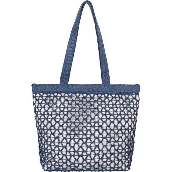 JUYGO Women Large Hollow Out Straw Woven Shoulder Bag Beach Travel Tote Top-handle Bag