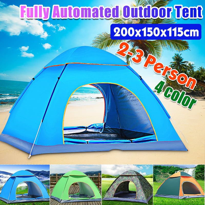 Automatic Camping Tent 3-4 Person Family Double Layer Protable Backpacking Tents