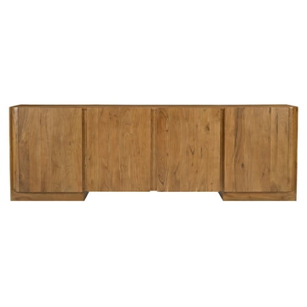 Percy 4-Door Sideboard in Modern Acacia Tan Finish on Acacia Solid Wood