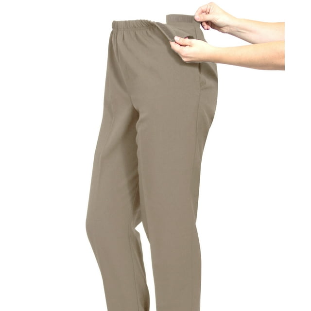 Silvert's Women's Adaptive Side Opening Arthritis Pants, Taupe, XL