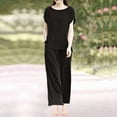 thumbnail image 2 of Timegard Lounge Sets for Women Plus Size Short Sleeve Tops Straight Leg Pants with Pockets Loose Outfits, 2 of 7
