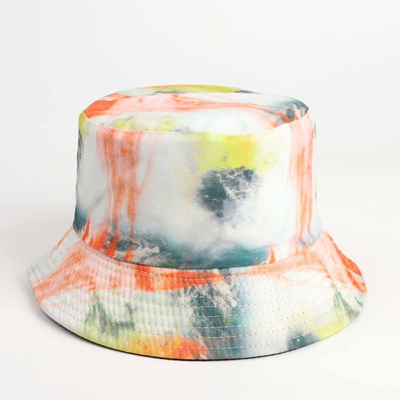 Tbopshirt Bucket Hat for Women Summer Adult Male and Female Fisherman Hats Color Painted Tie Dyed Double Sided Fisherman Hats Wear Outdoor Sunscreen Sun Hats on Both Sides