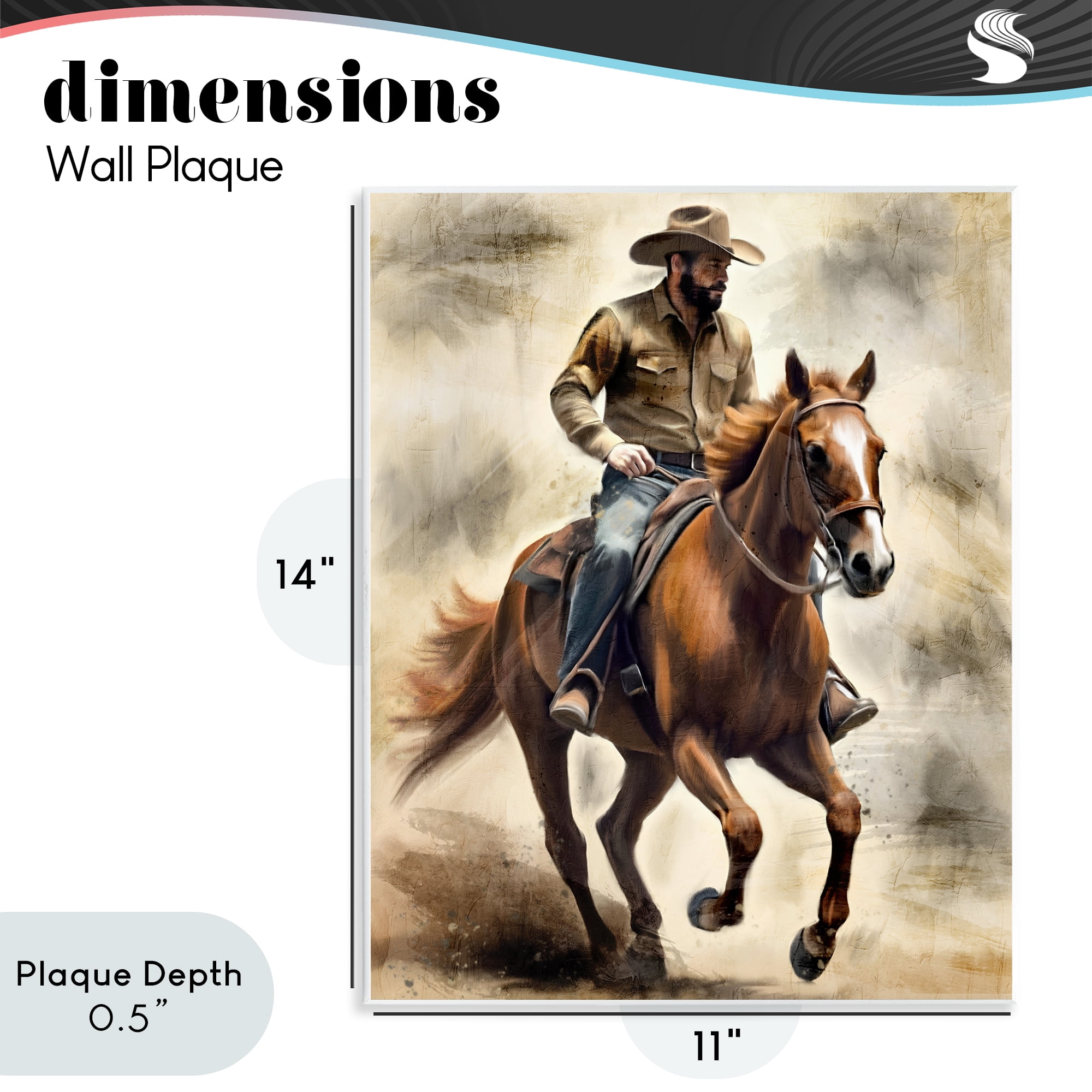 Stupell Industries Gallop Horse & Cowboy Wall Plaque Art, design by Kim Allen