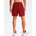 thumbnail image 3 of Pantalones cortos para correr Pudolla para hombre, entrenamiento, atlético, rojo, XS, 3 of 7