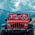 thumbnail image 3 of Yuyamidu Pink Hibiscus Windshield Sunshade for Jeep Wrangler, Foldable Sun Visor Windshield Shade Blocks UV Rays, Tropical Shade Heat Shield Compatible with Jeep Wrangler TJ JK JL 2/4 Door, 3 of 7