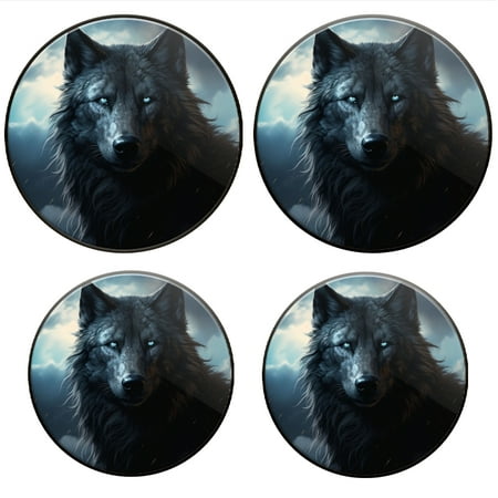 

Bahomeck Gas Stove Burner Cover Set Of 4 Majestic Black Wolf With Piercing Blue Eyes Metal Electric Stove Burner Covers Protecting Gas Stoves Kitchen Decor，8 Inch And 10 Inch