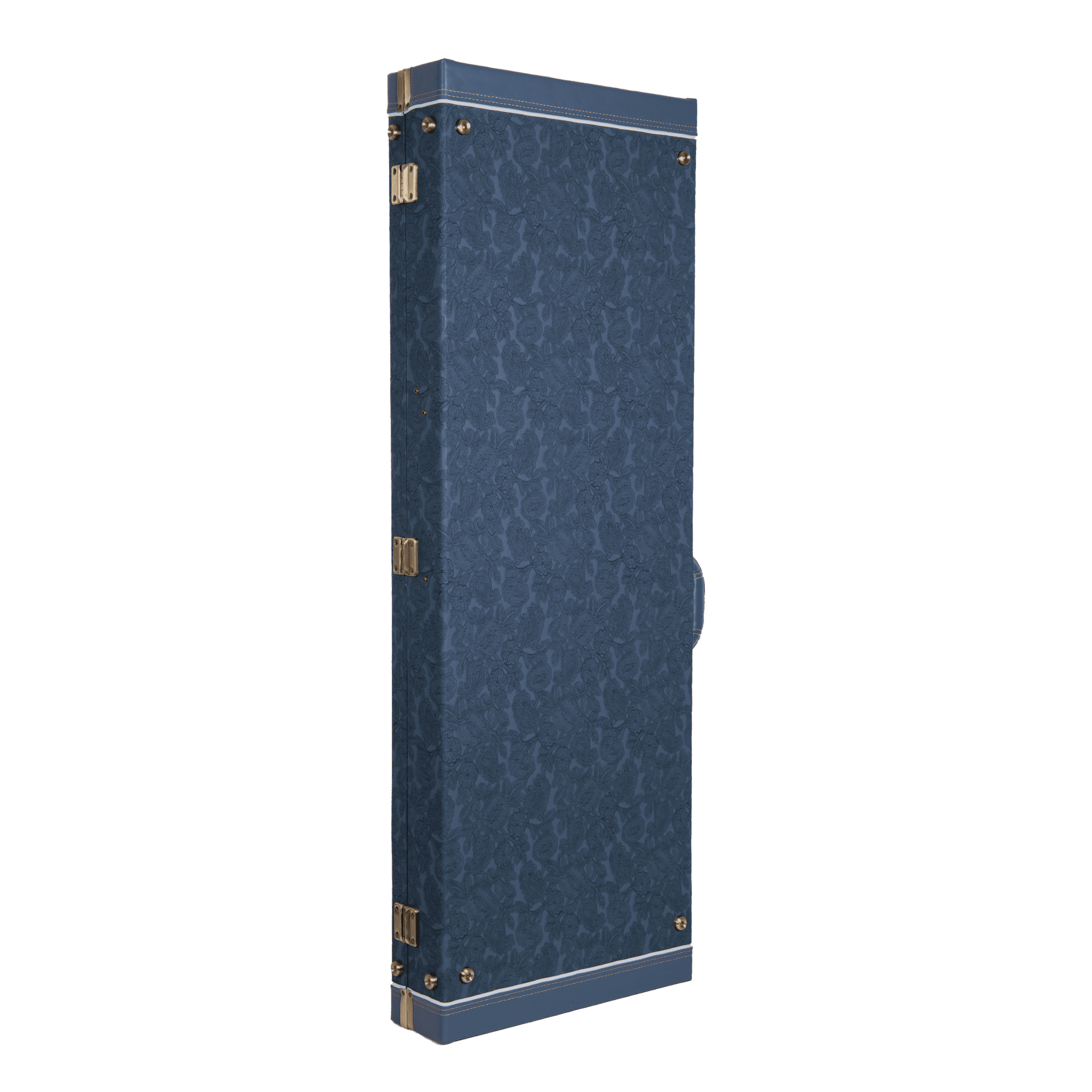 Crossrock Relief Series - Premium Wooden Case for Jazzmaster/Jaguar Style Electric Guitars, featuring a Highly Textured Surface and Mink Imitation Fleece Interior - Smoke Blue