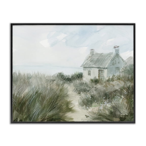 Stupell Industries Rustic Lodge Simple Windswept Cottage Black Framed Giclee Art, 14 x 11, by Danhui Nai