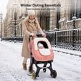 thumbnail image 6 of Baby Car Seat Cover, Caveen Infant Car Seat Canopy for Winter, with Storage Pocket,Transparent Viewing Window and Air Vents, Waterproof, Pink, 6 of 11