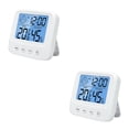 thumbnail image 4 of Billuyoard Higrómetro Accesorios para el hogar Termómetro LCD Medidor de humedad Datos claros Suministros para el hogar Habitación Ajustable Blanco con luz de fondo 2piezas, 4 of 6