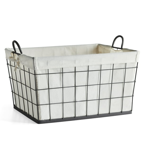 Better Homes & Gardens Antique Gray Wire Laundry Basket with Removable