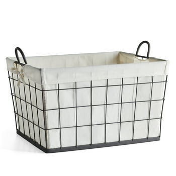 Better Homes & Gardens Heavy-Gauge Wire Laundry Basket, Antique Gray