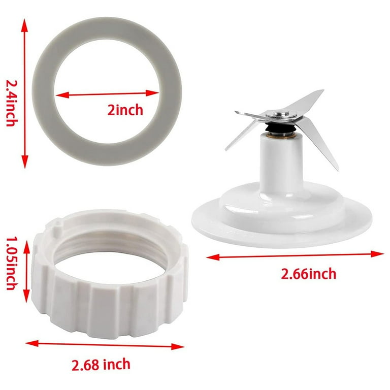 Growment Blade Replacement Parts with Jar Base Cap and O-Ring Seal Gasket  Accessories Kit for Hamilton Beach Blender Parts 