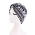 thumbnail image 3 of Gorros De Quimio De Algodón Suave Estirar El Pañuelo En La Cabeza Sombrero Bandana Turbante Para La Pérdida De Cabello Negro SM SunniMix Sombrero Turbante Étnico, 3 of 8