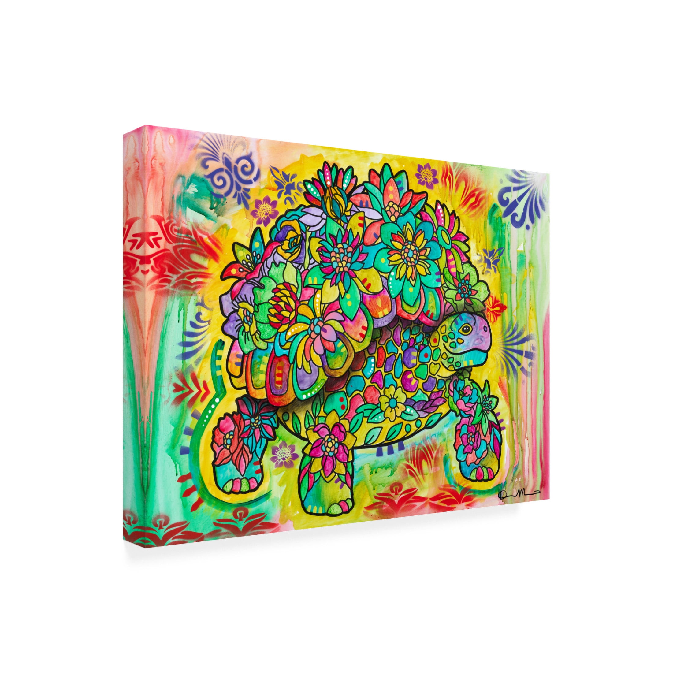 Canvas Wall Art - Dean Russo 'Earth Tortise' Wall Art for Living Room, Bedroom, or Office Décor by Trademark Fine Art - 47 x 35 Inches