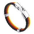thumbnail image 2 of Pulsera triple de cuero con la bandera nacional, ideal para aficionados al fútbol 2018 Alemania, 2 of 9