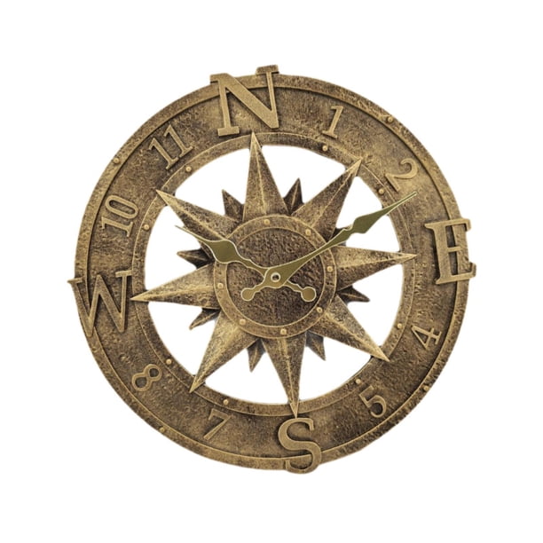 Reloj de pared con adorno de resina para colgar en la pared, ideal para baño, escuela, oficina y hogar. Oro