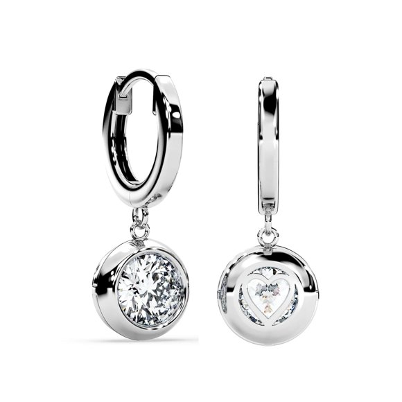 Pendientes SIGALIT con bisel en forma de gota con forma de moissanita, plata S925, 3 quilates