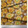 thumbnail image 2 of Soimoi Polyester Crepe Fabric Leaves & Floral Clip Art Decor Fabric Printed Yard 42 Inch Wide, 2 of 3