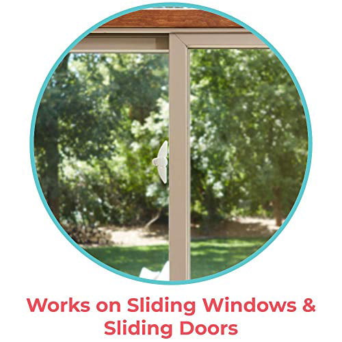 No Tools Required Safely Secure Sliding Window and Doors Baby proofing with Confidence Toddleroo by North States Sliding Door & Window Lock 1-Count, White Works on Glass or Wood