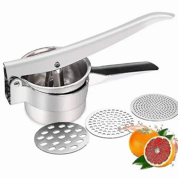 Premium Spaetzle / Potato Press Stainless Steel 3 Strainer Inserts