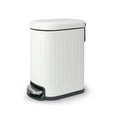 thumbnail image 1 of Acento Linea Slim Ribbed Rectangular Step Trash Can, 1.3 Gallon Bathroom Waste Bin with Soft-Close Lid and Removable Inner Bucket, Ribbed Matte White, 1 of 10
