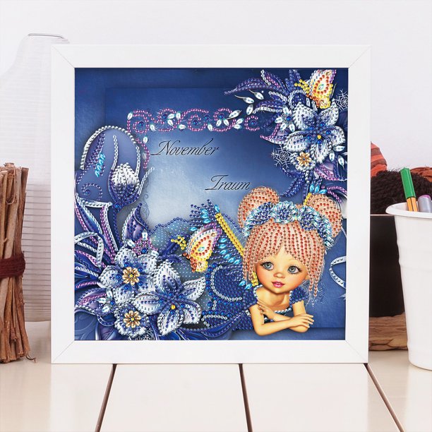 Cuadros Decorativos Kit de dibujo de diamante de imitación de niña de dibujos animados de forma especial de taladro parcial de bricolaje 5D Ndcxsfigh Nuevos Originales