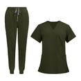 thumbnail image 3 of kusrkot Nursing Uniform Scrub Set Nurse Top and Pants V Neckline Clothes Work Suits M, 3 of 9