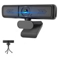 thumbnail image 1 of 2K Webcam with Microphone, QHD Webcam with Privacy Cover and Tripod, USB Computer Camera Auto Light Correction, 110°Wide-Angle View, USB Streaming for Desktop, PC, Mac, Windows, 1 of 5