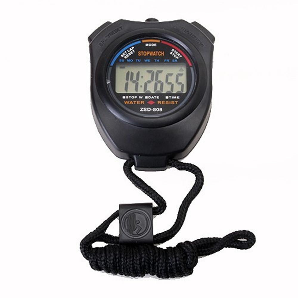 Electronic LCD Timer Digital Sport Stopwatch Date Time Alarm Counter Chronograph 